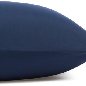 Amazon Basics Lightweight Super Soft Easy Care Wrinkle Free Microfiber 3 Piece Bed Sheet Set with 14-Inch Deep Pockets, Twin, Navy Blue, Solid, Kids, Men & Women Bedding