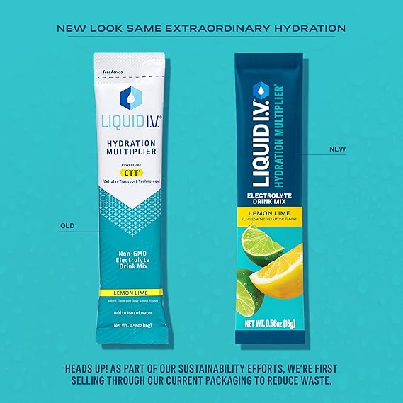 Liquid I.V.® Hydration Multiplier - Lemon Lime | Electrolyte Powder Drink Mix | 1 Pack (16 Servings)