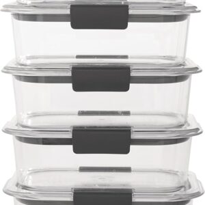 Rubbermaid Brilliance Food Storage Containers BPA Free Airtight Lids Ideal for Lunch Meal Prep & Leftovers Set of 5 (3.2 Cup)