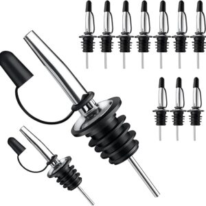 Pafusen 12 Pack Liquor Pour Spout With Dust Caps - Bottle Pourers for Alcohol, Olive Oil - Speed Pourers, Bar Bartender Accessories