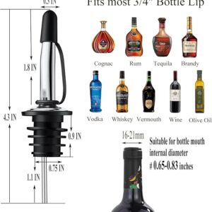 Pafusen 12 Pack Liquor Pour Spout With Dust Caps - Bottle Pourers for Alcohol, Olive Oil - Speed Pourers, Bar Bartender Accessories
