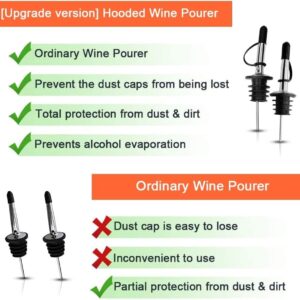 Pafusen 12 Pack Liquor Pour Spout With Dust Caps - Bottle Pourers for Alcohol, Olive Oil - Speed Pourers, Bar Bartender Accessories
