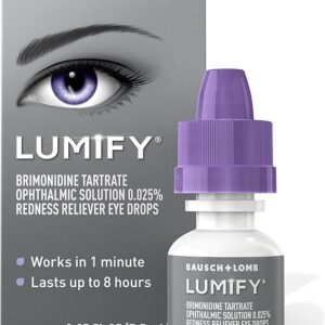 LUMIFY Eye Drops for Red Eyes, Redness Reliever for Brighter Looking Eyes, Works in 1 Minute & Lasts Up to 8 Hours, Eye Drops, 0.25 Fl Oz (7.5mL)