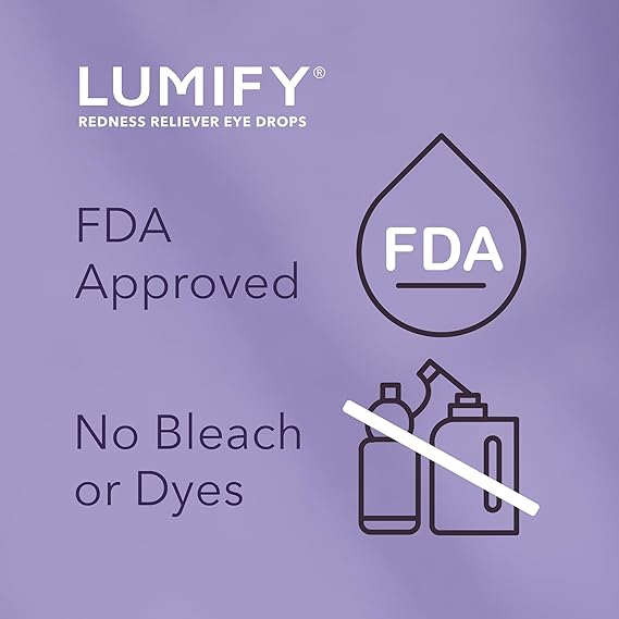 LUMIFY Eye Drops for Red Eyes, Redness Reliever for Brighter Looking Eyes, Works in 1 Minute & Lasts Up to 8 Hours, Eye Drops, 0.25 Fl Oz (7.5mL)