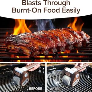 HorsePower Giddy Up Grill Cleaner AS-SEEN-ON-TV! – Cordless, Rechargeable BBQ Tool with 350 RPM Stainless Roller, LED Light – Patents Pending – From BulbHead, a Family-Owned American Brand