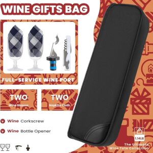 ALLCAMP Wine tote Bag with Cooler Compartment，Picnic Set Carrying Two sets of tableware