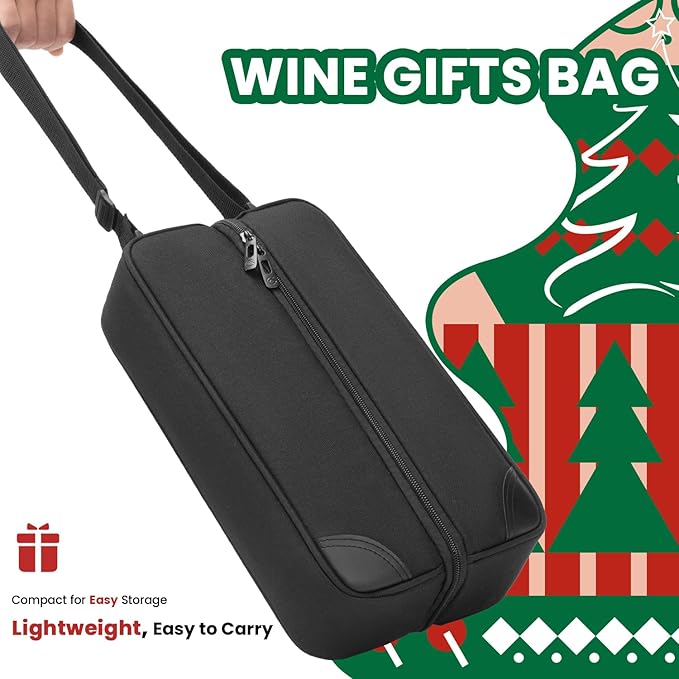 ALLCAMP Wine tote Bag with Cooler Compartment，Picnic Set Carrying Two sets of tableware