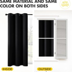 MIULEE Black Blackout Curtains for Bedroom Living Room 84 Inches Long 2 Panels, Thermal Insulated Room Darkening Drapes Solid Grommet Top Noise Reduction Light Blocking Window Treatments 40x84 Inch