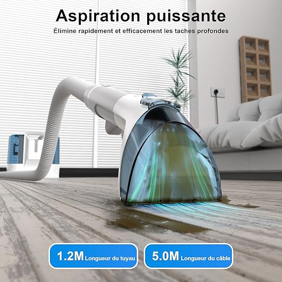 Rivenara Steam Cleaner Sofa Shampoo – 450 W Product Cleaner Detacher, Cleaners, Carpets, Vacuum Cleaners, Injector Extractor for Carpets, Mattresses, Fabric Interiors, Cars