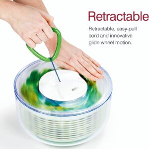 ZYLISS Easy Spin Salad Spinner, Large, Green, BPA Free