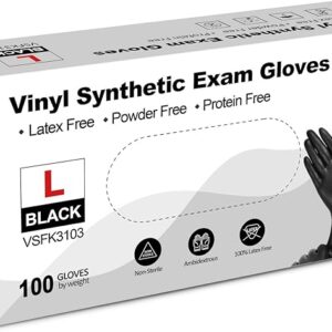 Schneider Vinyl Synthetic Exam Gloves, 4 Mil, Latex Free Disposable Gloves for Medical, Cooking, Cleaning, and Food Prep