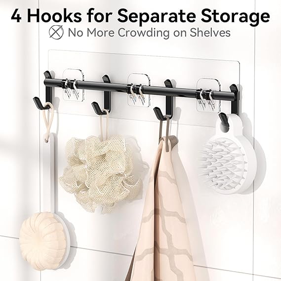 YASONIC Shower Caddy, 6 Pack Large Capacity shower Organizer with Soap Holder and 12 Hooks, Rustproof Shower Shelves for Inside Shower, No Drilling&Sleek Bathroom Organizers and Storage