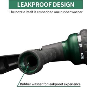 AUTOMAN-Garden-Hose-Nozzle, ABS Water Spray Nozzle with 7 Adjustable Watering Patterns, Slip Resistant for Watering Plants, Lawn& Garden, Washing Cars, Cleaning, Showering Pets & Outdoor Fun.